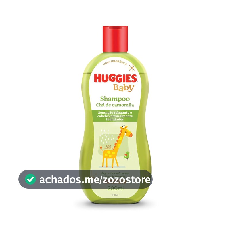 Huggies Shampoo Chá de Camomila Seguro para Recém-Nascidos, 200ml