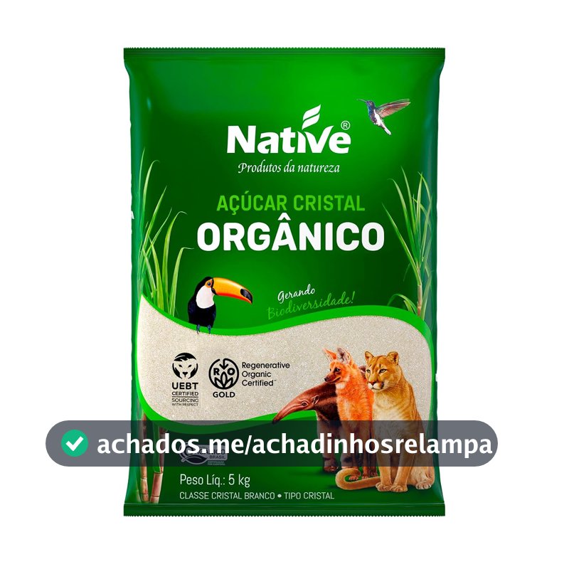 Açúcar Cristal Orgânico, Native 5 kg