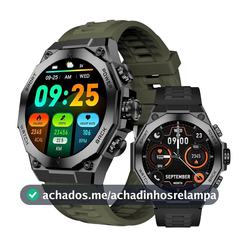 Relogio Inteligente AURAFIT Smartwatch Relógio Inteligente Masculino, 1.43“ AMOLED, AI ChatGPT à Prova D'água 3 ATM, Chamadas Bluetooth, 150+ Monitoramento Esportivo