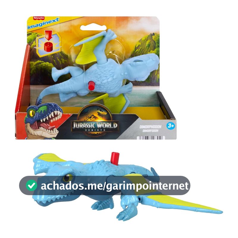 Imaginext Jurassic World Dinossauro de Brinquedo Rebirth Dimorphodon 3 Anos