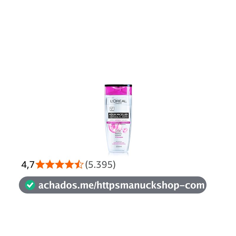 Água Micelar Bifásica L'Oréal Paris Solução de Limpeza 5 em 1, 200ml