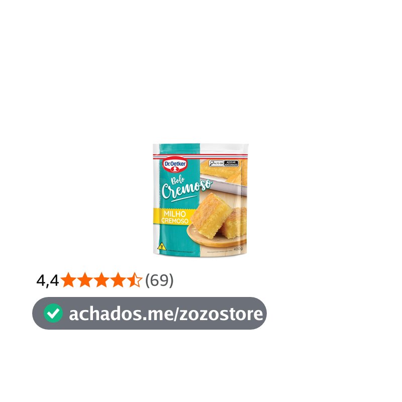 Dr. Oetker Bolo Cremoso Sabor Milho, Fácil Preparo, Mistura Pronta para Massa, Sobremesa Fofinha e Saborosa, 400g