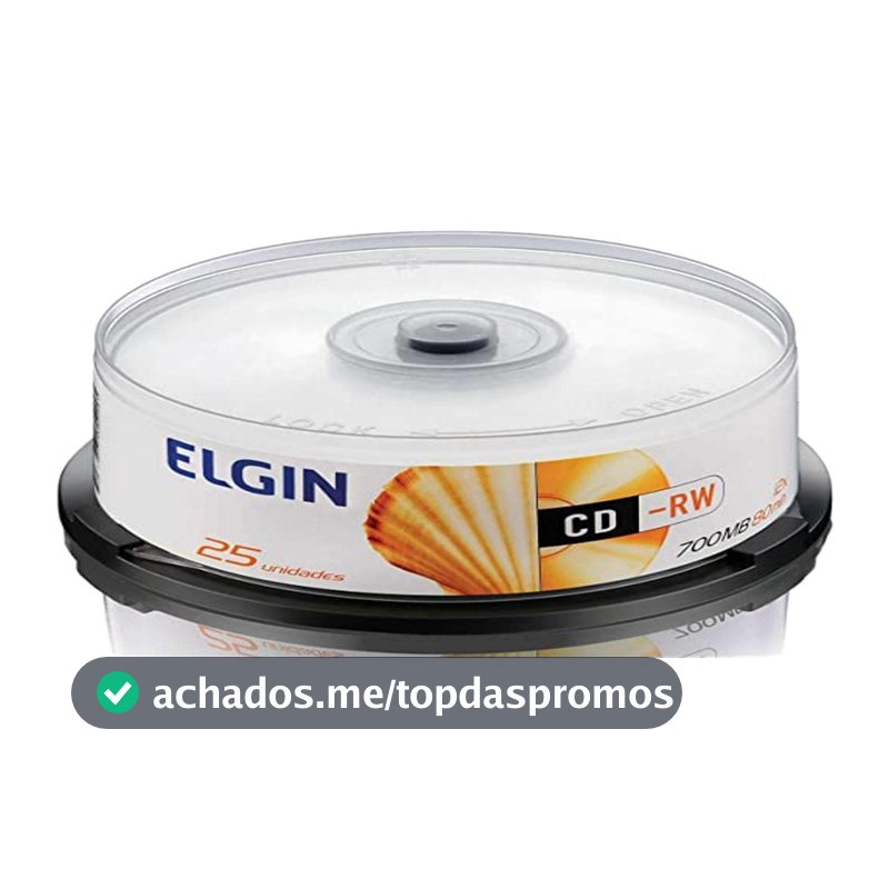 Cd Gravável, Elgin, Printable, Cd-R, 700mb, 80 min, 52x, Tubo com 25