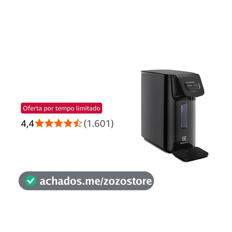 Electrolux Purificador de Água Gelada Fria e Natural Elétrico Compacto Eletronico placa Electrolux Filtro refil 6 meses ou 3000l Bivolt preto PE15P