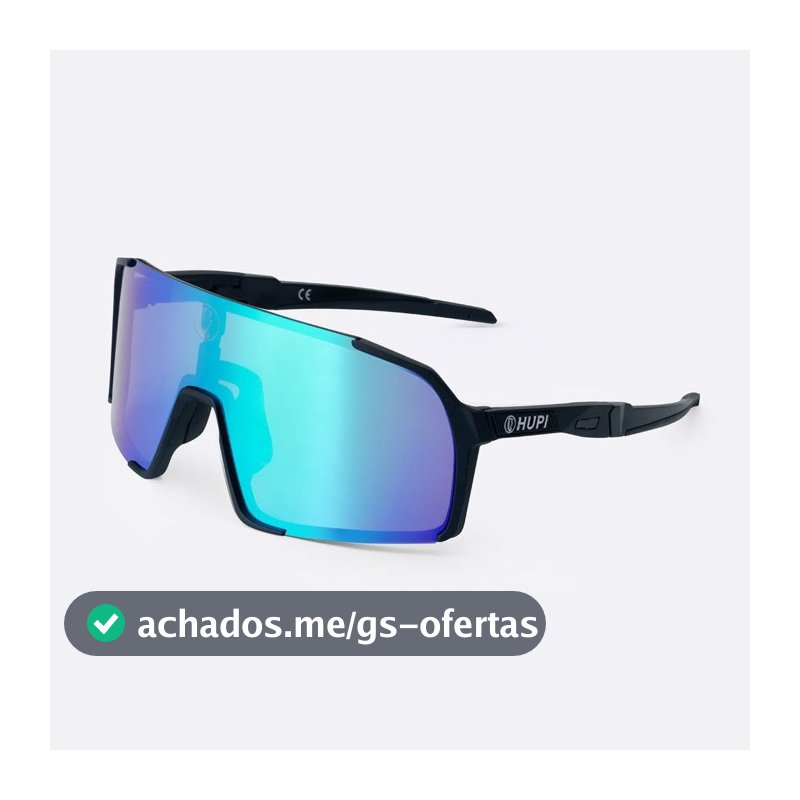 Óculos de Sol HUPI Andez Tênis Certo Preto - Lente Verde Espelhada