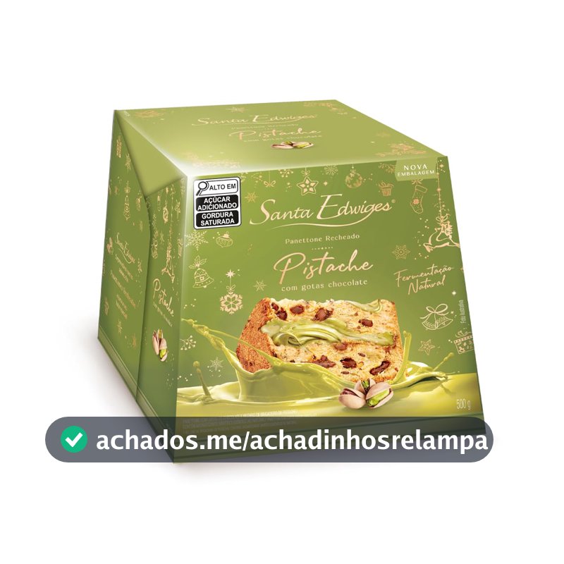 Panettone com Gotas de Choco e rech. de Brigadeiro de Pistache
