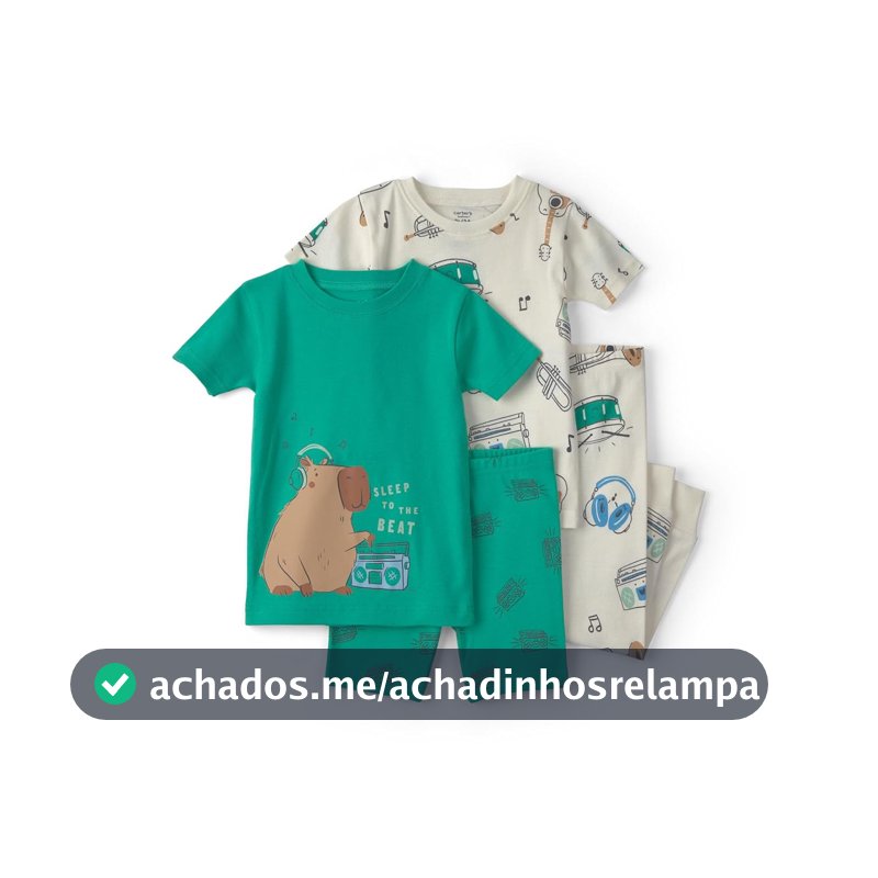 Carter's Conjunto de pijama de algodão com ajuste justo de 4 peças para bebês meninos