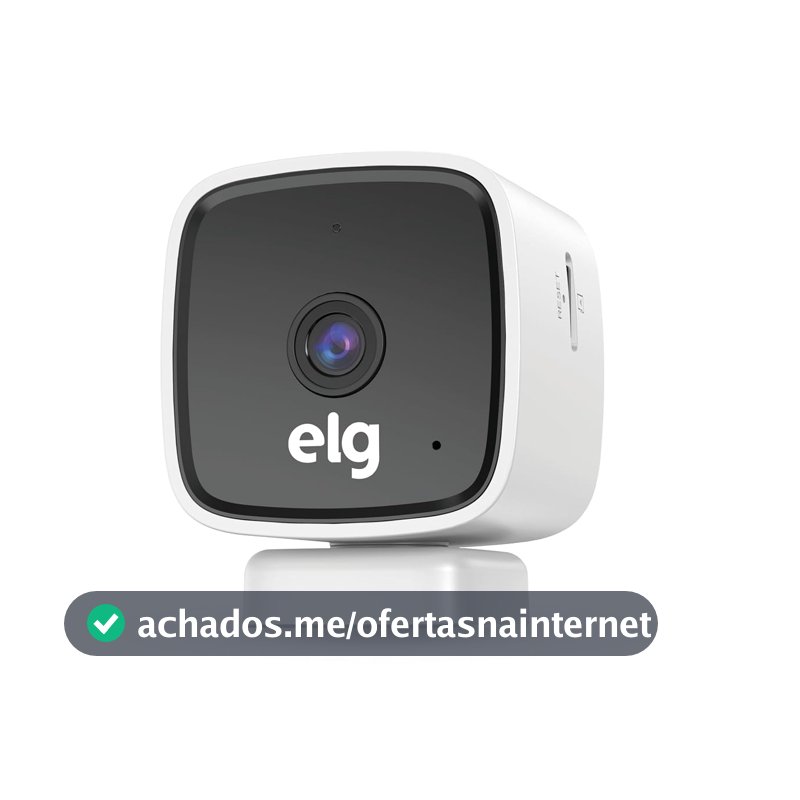 ELG, SHCI603, Câmera interna 1080P Full HD Inteligente Wi-Fi com Botão SOS, Áudio Bidirecional, Visão Noturna e Detecção de Movimentos, Branco
