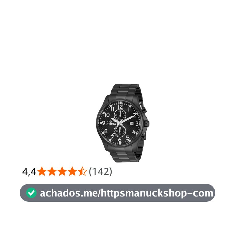 Invicta Relógio masculino 0383 II Collection preto banhado a íon de aço inoxidável