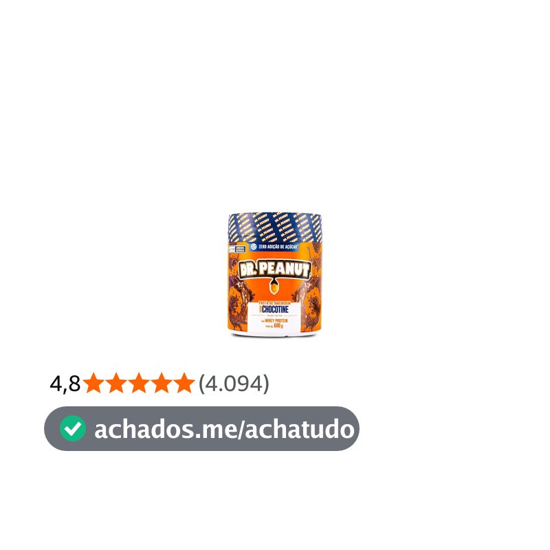 DR. Peanut Pasta de Amendoim Sabor Chocotine, Pote 600g