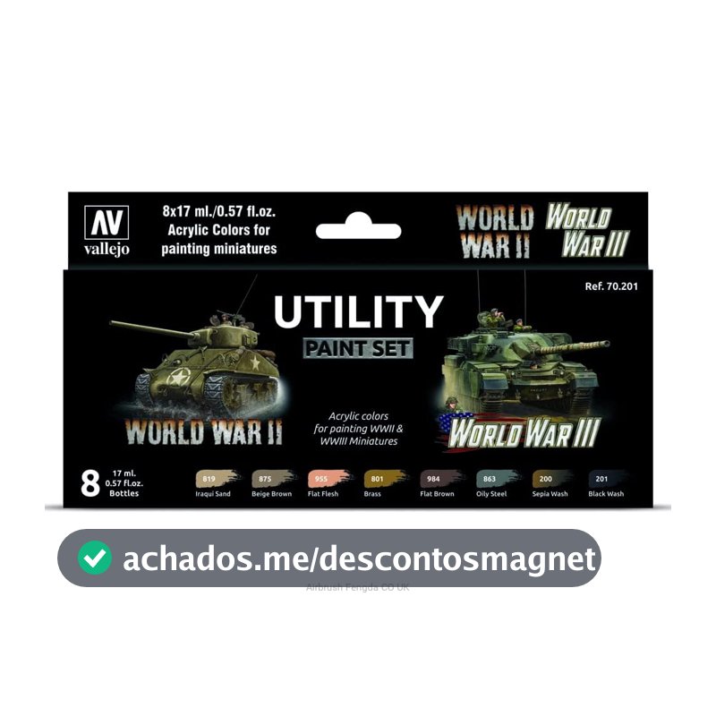 Vallejo - Conjunto de tinta utilitária Segunda Guerra Mundial e Terceira Guerra Mundial