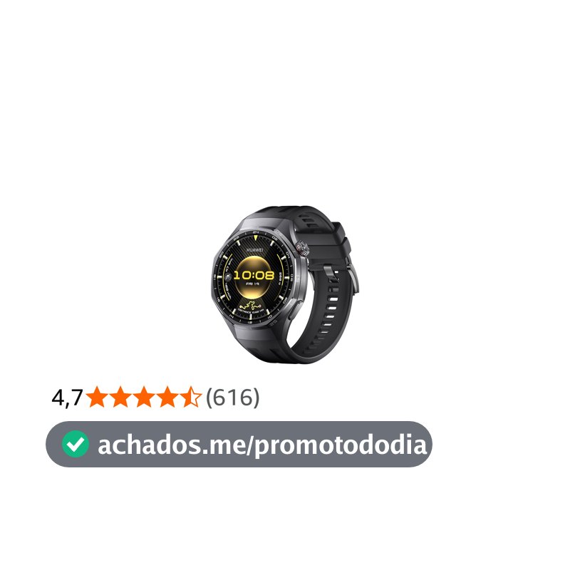 Smartwatch, HUAWEI WATCH GT 6 Pro 46mm, Bateria com Autonomia de Até 21 Dias, Mais de 100 Modos Esportivos, Corrida de Trilha, Ciclismo, Análise de ECG, Compatível com iOS e Android, GPS, Preto