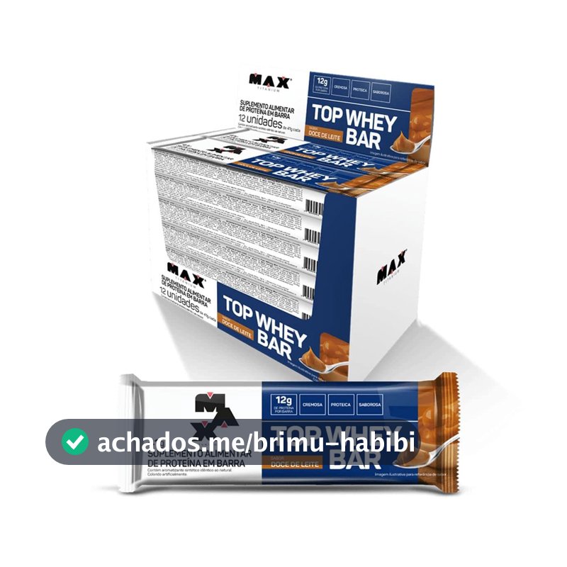 Max Titanium Top Whey Bar 12 Unidades De 41G (Doce De Leite)
