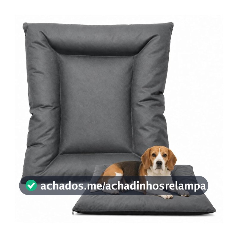 Colchonete Pet Sued Impermeável Lavável Almofada Cachorro Gato CINZA GRANDE