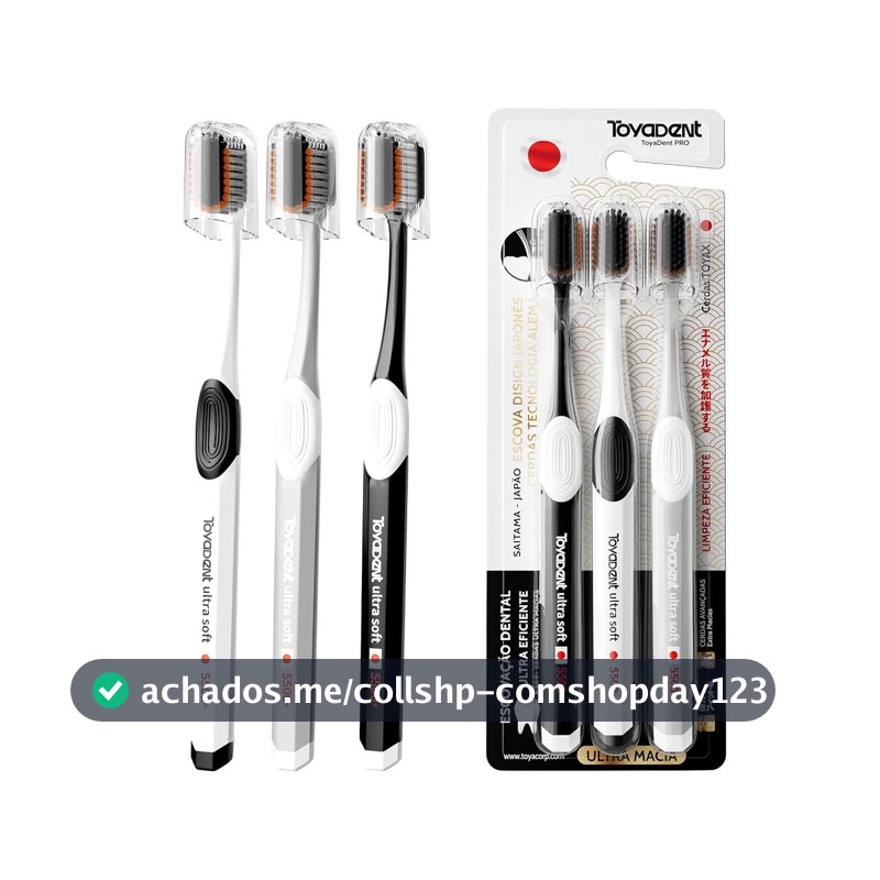 TOYADENT Escova de Dentes com 5500 Cerdas Macia de Carvão Ativado