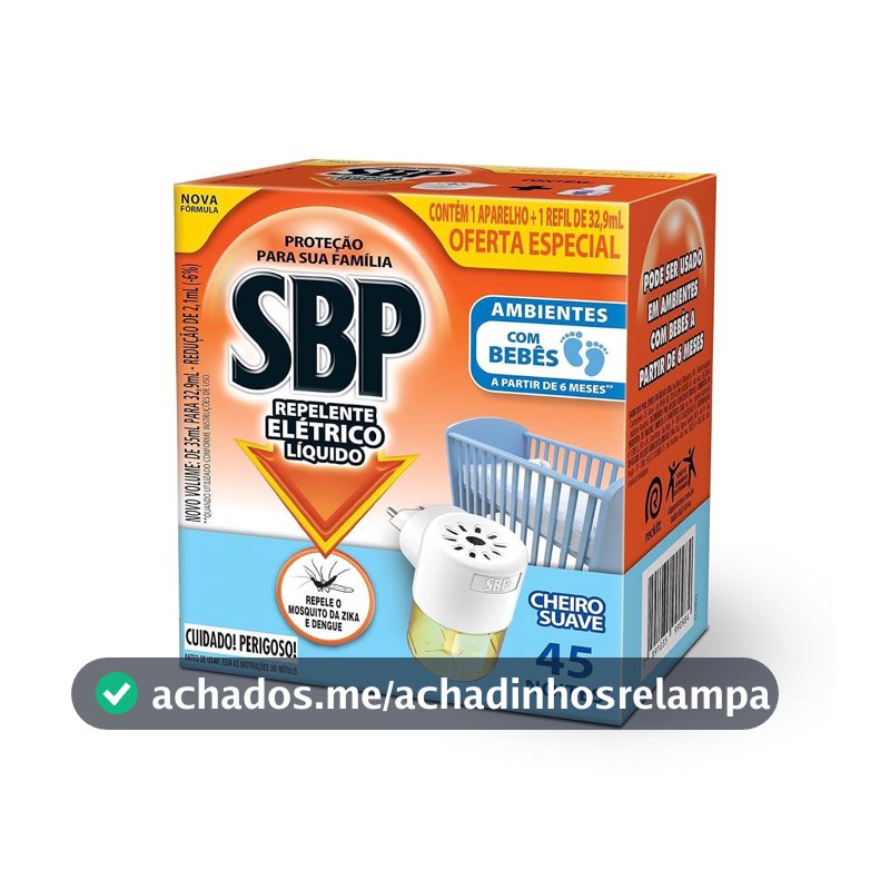 Repelente Elétrico Líquido SBP, 45 Noites, 35ml