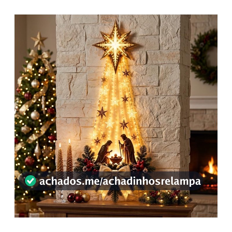 Decoração de parede da estrela da fé de Belém, enfeite de Natal de presépio
