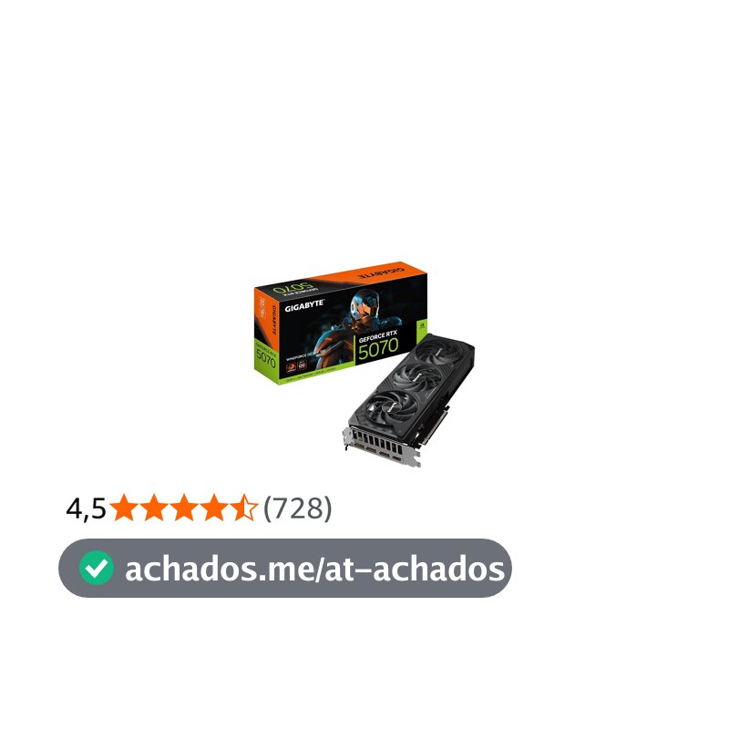 Placa de Vídeo Gigabyte GeForce RTX 5070 WindForce OC 12GB GDDR7 – Ray Tracing, DLSS 3, Resfriamento Triplo, GV-N5070WF3OC-12GD