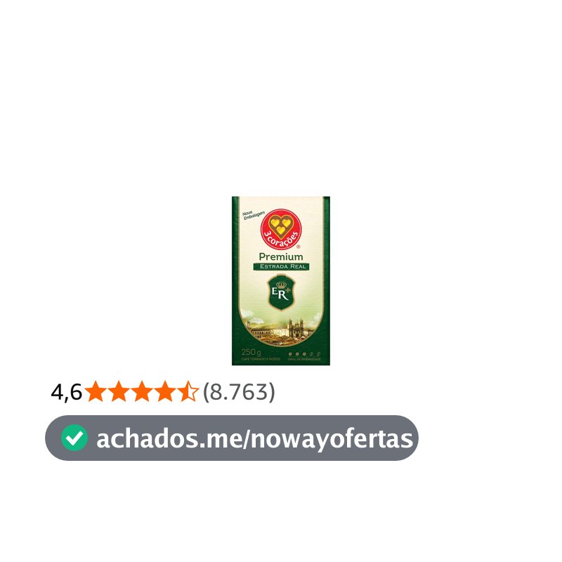 3 Corações Café Torrado E Moído Estrada Real Premium À Vácuo 250G