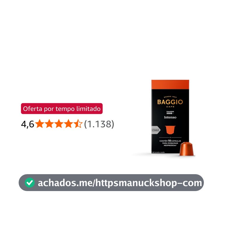 Baggio Café Cápsulas De Café Intenso Compatível Com Nespresso Contém 10 Cápsulas