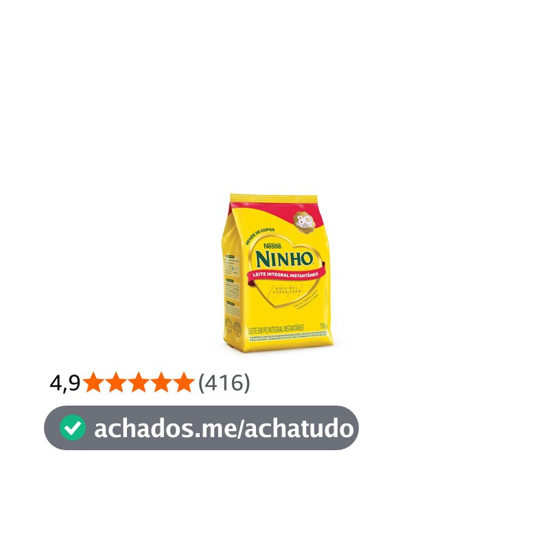 Leite em Pó Ninho Integral Instantâneo Sachê 750g