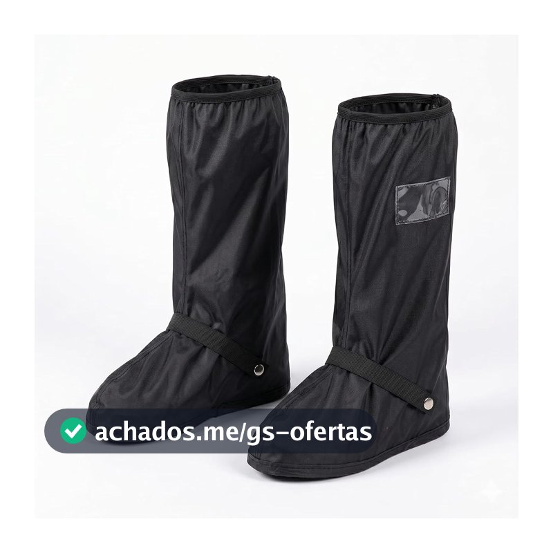Capa De Chuva Para Bota Motociclista Impermeável Protetor De Calçado Motoqueiro Com Solado Antiderrapante E Refletivo Resistente Motoboy Premium (XXL, BR, Adulto, Faixa Numérico, XXG, 45, 49)