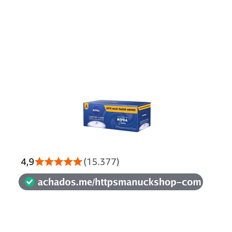NIVEA Sabonete em Barra Creme Care Promo 6 un. 90g - Limpa e deixa a pele macia mesmo após o banho, com glicerina, fragrância NIVEA Creme e o exclusivo ingrediente Eucerit