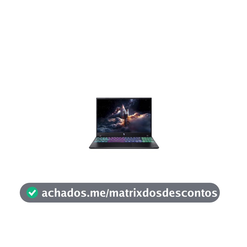 Notebook Gamer Acer Nitro V16 ANV16-I31-541M Intel® Core™ 5 210H 16GB RAM 512GB SSD RTX5060 Windows 11 Home 16"