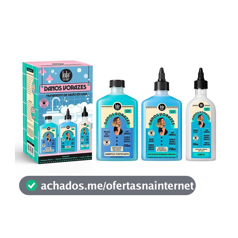 Kit Danos Vorazes (Shampoo + Condicionador + Leave in) - Lola From Rio