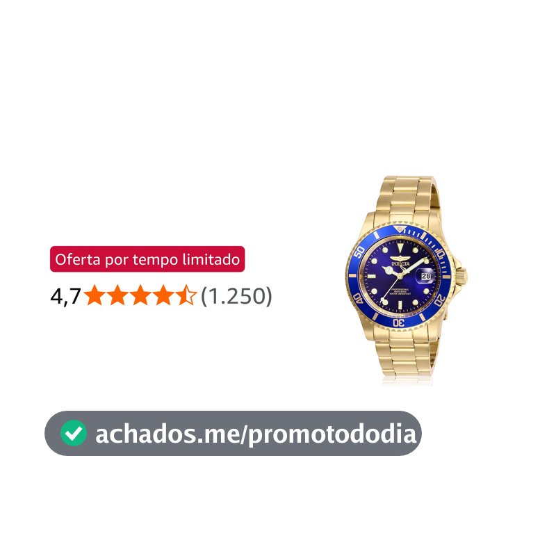 Invicta Relógio masculino de quartzo Pro Diver com pulseira de aço inoxidável