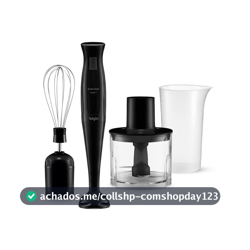Mixer Vertical Turbo Chef Elgin 3 em 1 200W Preto 110v