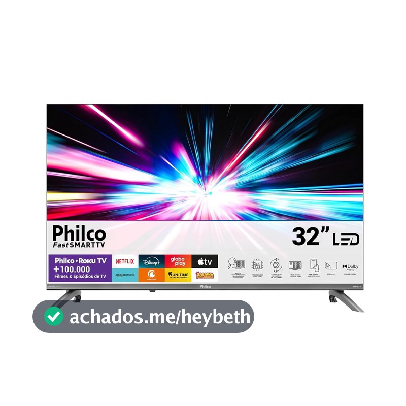 Smart TV 32" Philco Roku TV Dolby Áudio HDR10 P32CRB