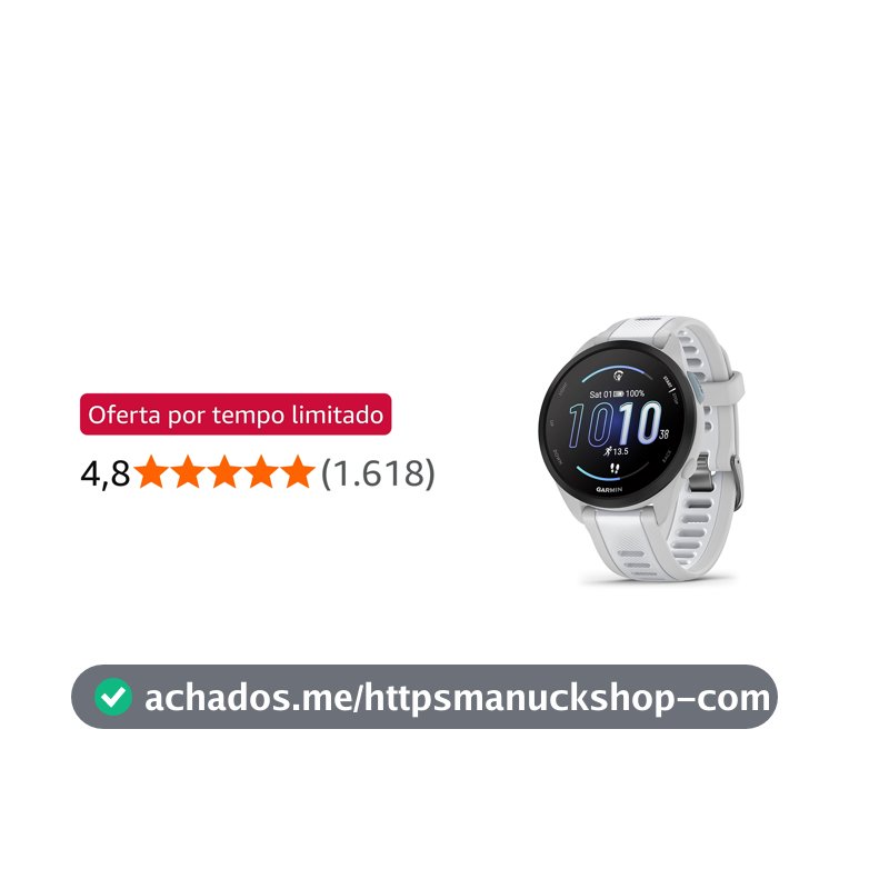 Garmin Relógio Forerunner 165 Branco com Cinza 43mm com Monitor Cardíaco de Pulso e GPS