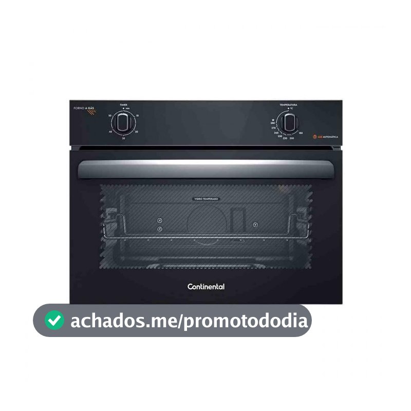 Continental Forno de Embutir a Gás OC4GM Preto 50 Litros com TOPLimpaFácil e Timer, Embutir, 1400W, 59,6 x 57,5 x 46,5 cm, 20 kg
