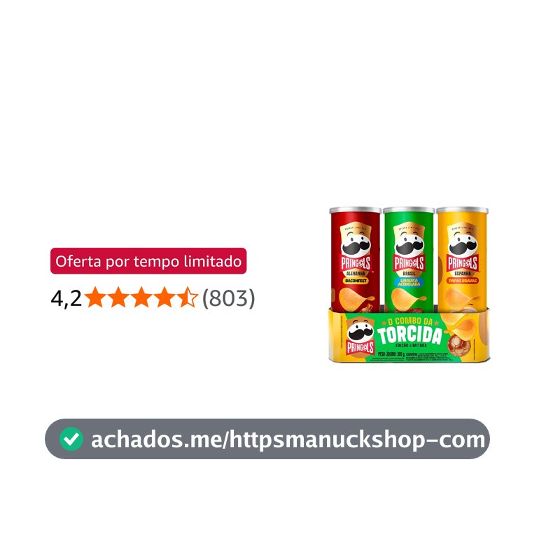 Salgadinho Batata Frita Pringles Tripack Especial Festa do Futebol
