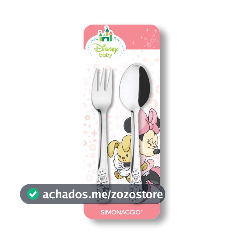 Simonaggio Jogo De Talheres Infantil Disney Baby Minnie Inox Pacote De 2