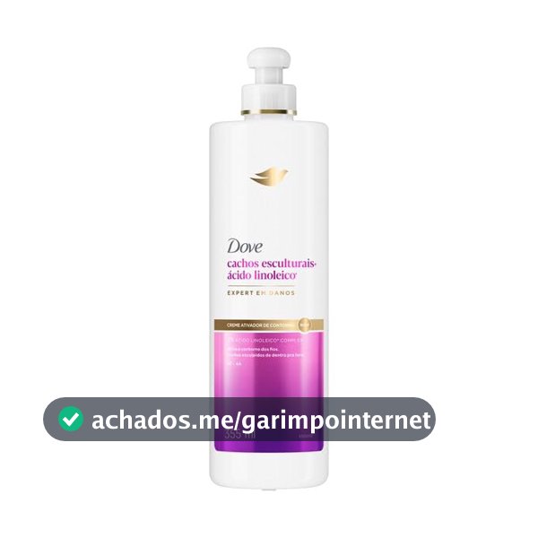 Dove Ativador de Cachos Creme Cachos Esculturais + Ácido Linoleico 355ml