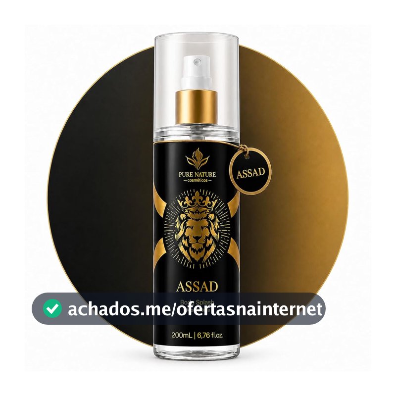 Body Splash Masculino Pure Nature ASSAD 200 ml Oriental Amadeirado Marcante
