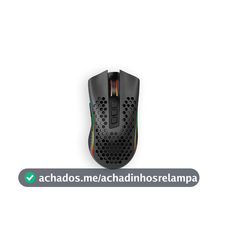 MOUSE GAMER REDRAGON STORM PRO RGB SEM FIO PRETO