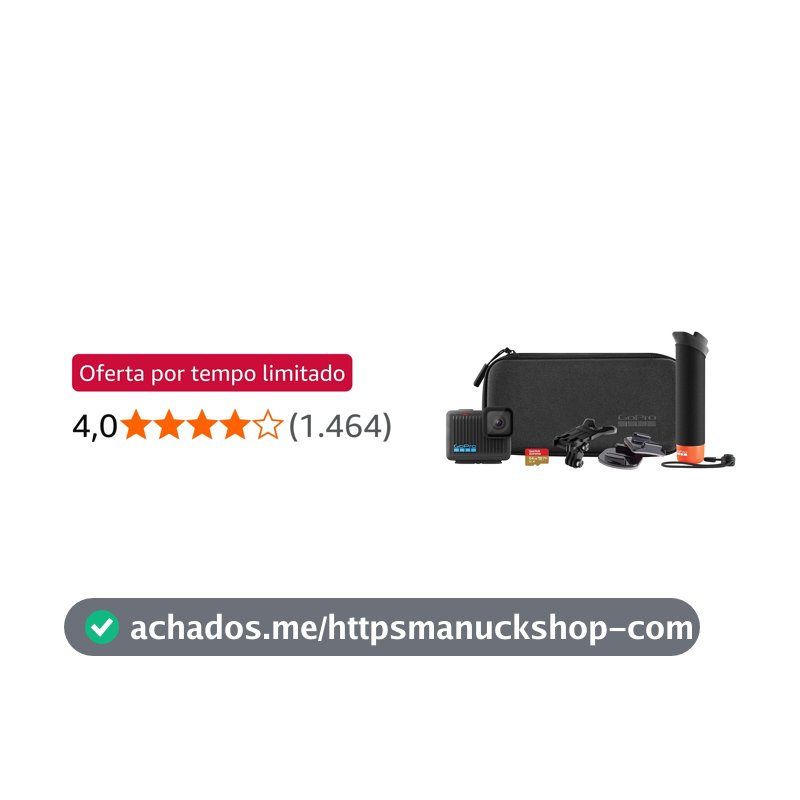 Gopro Hero Bundle - Kit Câmera de Ação Compacta 4K Com Acessórios, 12Mp, Estabilização Hypersmooth, À Prova D'Água