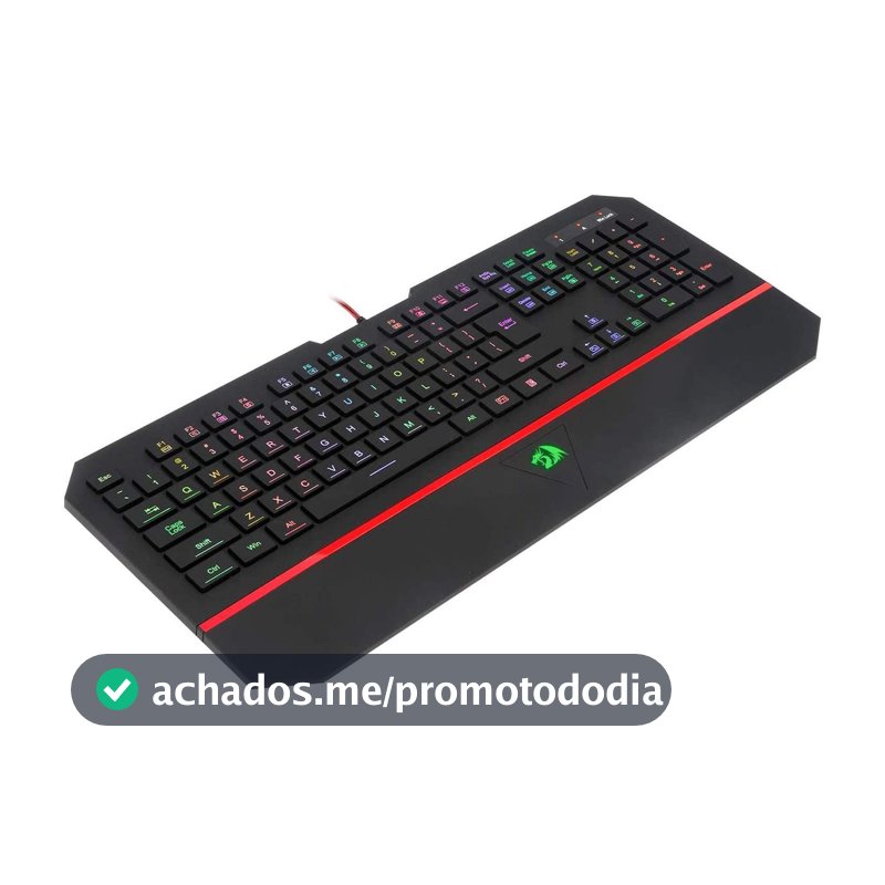 Teclado Gamer Membrana Redragon Karura 2 RGB ABNT2 Preto - K502RGB, UNICO