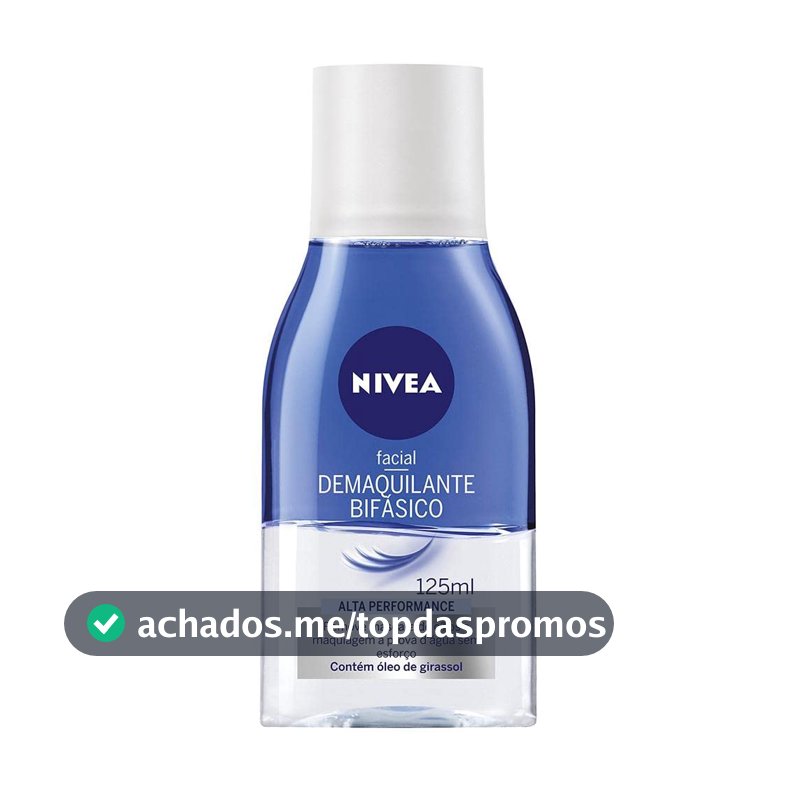 NIVEA Demaquilante Bifásico 125ml, Remove Maquiagem à Prova D'água, Protege Cílios, Gentil com a Pele