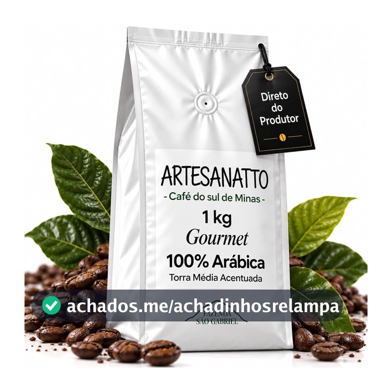 Café Gourmet Moído 100% Arábica 1kg Torra Média Acentuada - Cultivo de Altitude no Sul de Minas Guaxupé - Sabor Equilibrado Aroma Envolvente Graos Selecionados