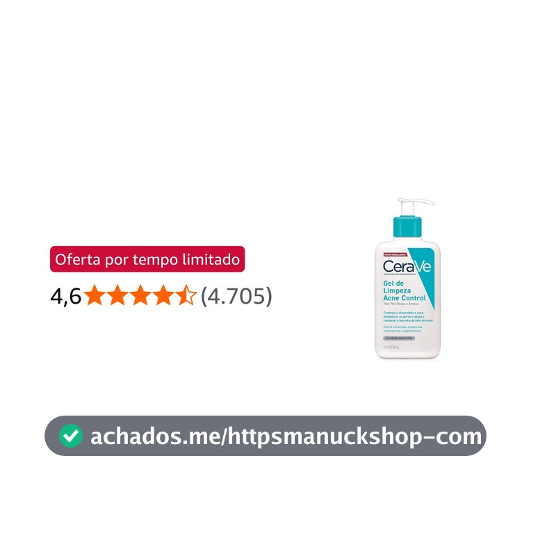 CeraVe Acne Control Refil Gel de Limpeza Facial, Pele Normal a Oleosa, 60g