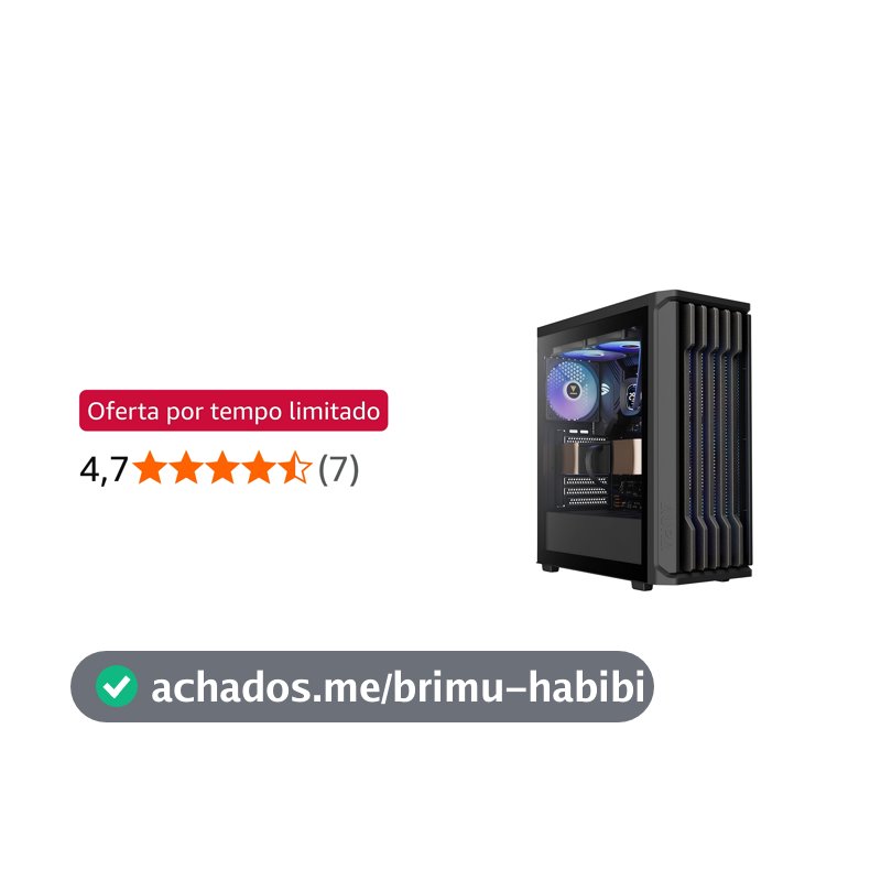 Gabinete Gamer Gamdias Aura GC11 ARGB Preto com 4 Fans