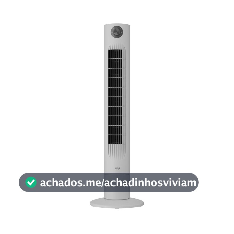 WAP Ventilador Vertical AIR BREEZE 3 Velocidades, Oscilação De 60°, Motor Silencioso E Alça de Transporte 60W 127V