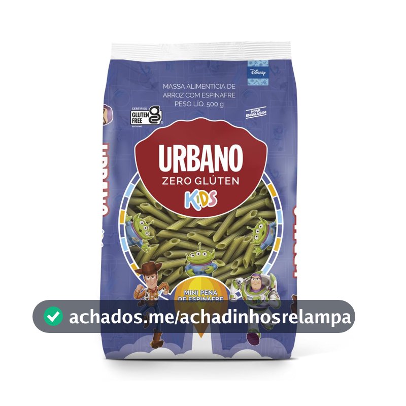 Urbano Macarrão Arroz e Espinafre Mini Pena Kids 500g