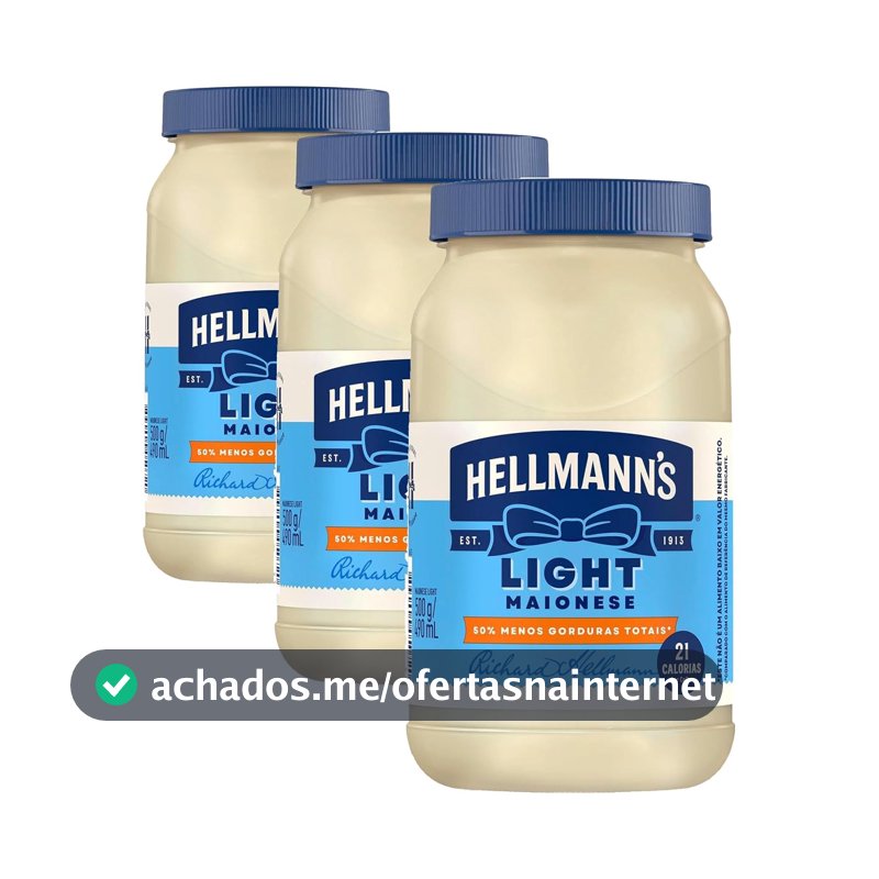 Hellmann's Maionese Light 500g (Embalagem com 3)