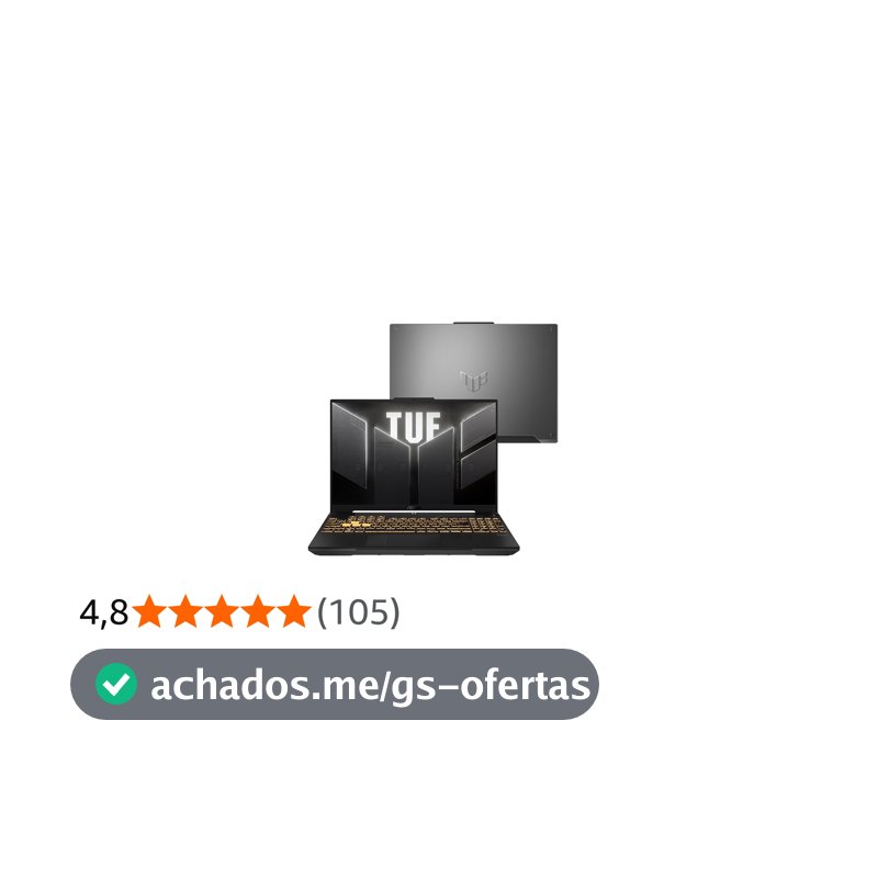 Notebook ASUS TUF Gaming F16 FX607VU RTX4050 Intel Core 5 210H 16Gb Ram 512Gb SSD Windows 11 Tela Nível IPS 16" LED 144Hz Gray - RL053W