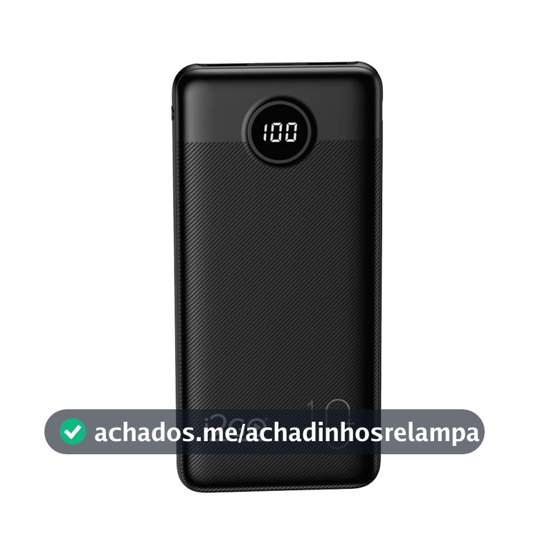 I2GO, Carregador Portátil (Power Bank) Ultra Rápido 10000mAh, Power Delivery 20W, 2 Saídas USB + 1 Saída/Entrada USB-C, Preto, i2GO PRO